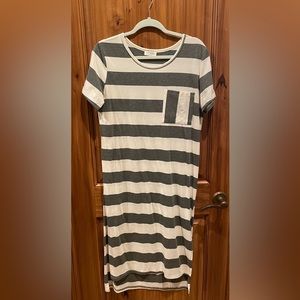 Stripped Cotten dress with small slit on both sides